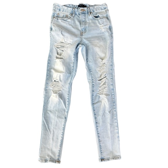 Aeropostale Denim - Aeropostale High Rise Curvy Jegging Jeans Womens 10 Light Wash Grunge Y2K